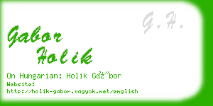 gabor holik business card